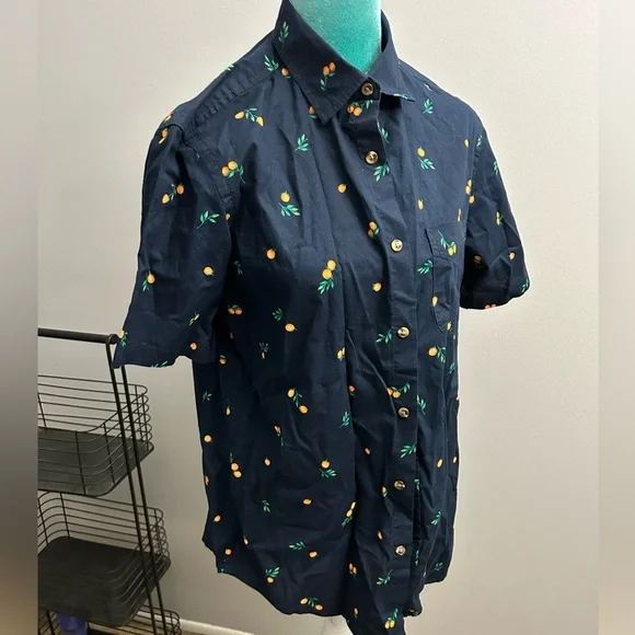 old navy men's short sleeve dress shirts OLD NAVY Button Up Shirt Mens XLarge Red Short Sleeve Collared Slim Fit  Casual